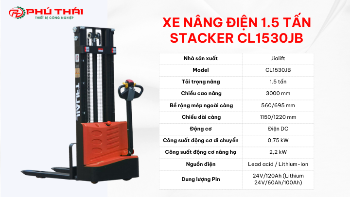 thông số kĩ thuật xe nâng CL1530JB